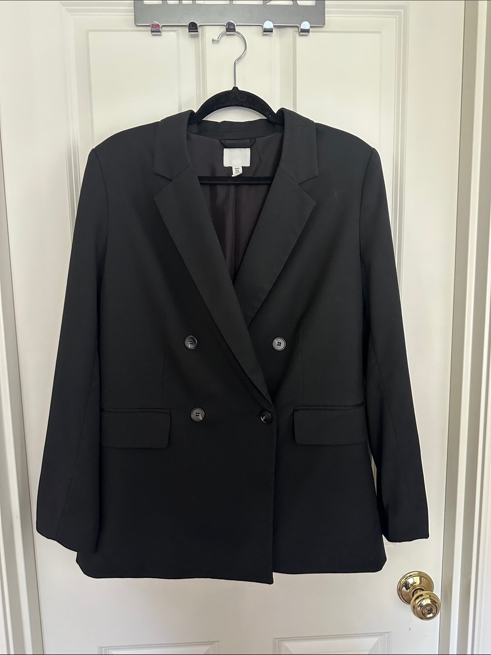 H&M Black Double-Breasted Blazer Jacket